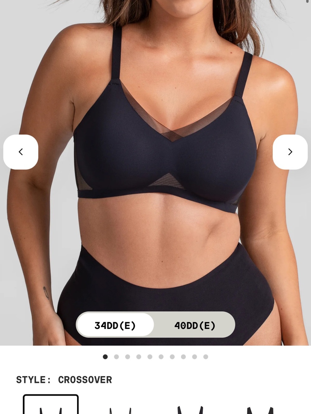 Honeylove Seamless Black Crossover Wireless Bra-XL